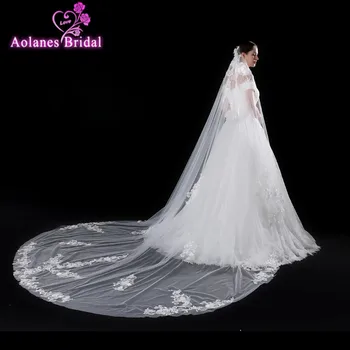 AOLANES Luxury 4 Meter Ivory Cathedral Long Wedding Veils Long Cut Edge Bridal Veil Wedding Accessories Bride Real Photo
AOLANES Luxury 4 Meter Ivory Cathedral Long Wedding Veils Long Cut Edge Bridal Veil Wedding Accessories Bride Real Photo