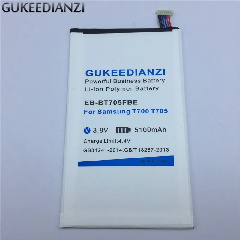 GUKEEDIANZI 100% New Tablet Li-ion Polymer Rechargeable Battery EB-BT705FBE 5100mAh For Samsung GALAXY Tab S 8.4 SM T700 T705
GUKEEDIANZI 100% New Tablet Li-ion Polymer Rechargeable Battery EB-BT705FBE 5100mAh For Samsung GALAXY Tab S 8.4 SM T700 T705
