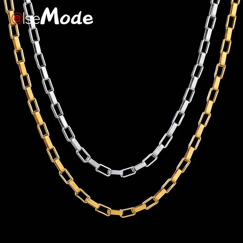 ELSEMODE Women's Long Box Chain Necklace Gold Link Chain Necklace For Woman Male Jewelry Wholesale Drop shipping Gifts
ELSEMODE Women's Long Box Chain Necklace Gold Link Chain Necklace For Woman Male Jewelry Wholesale Drop shipping Gifts