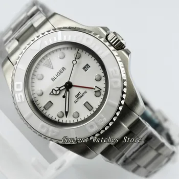 43mm Bliger SS. Case Red GMT Ceramic Bezel White Sterile Dial Automatic Men's Watch
43mm Bliger SS. Case Red GMT Ceramic Bezel White Sterile Dial Automatic Men's Watch