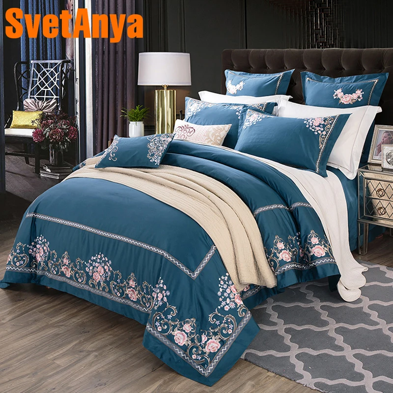 Svetanya Flower embroidered Bedding Sets Queen Double King size Bedlinen (flat sheet + Pillowcase + Comforter Cover) Cotton
Svetanya Flower embroidered Bedding Sets Queen Double King size Bedlinen (flat sheet + Pillowcase + Comforter Cover) Cotton
