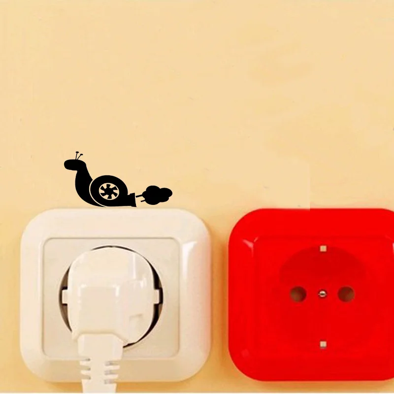 Turbo Snail Silhouette Art Switch Sticker Cartoon Animal Vinyl Wall Stickers For Kids Rooms 2WS0424 | Дом и сад