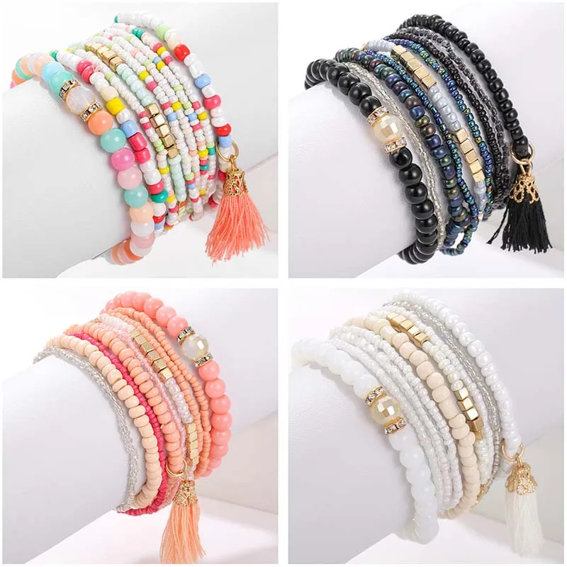 9 Pcs/Set Four Seasons Bohemian Multi-layer Colorful Seed Beaded Bracelet Bangle Set Jewelry Women Elastic Bracelet 2019 New
9 Pcs/Set Four Seasons Bohemian Multi-layer Colorful Seed Beaded Bracelet Bangle Set Jewelry Women Elastic Bracelet 2019 New