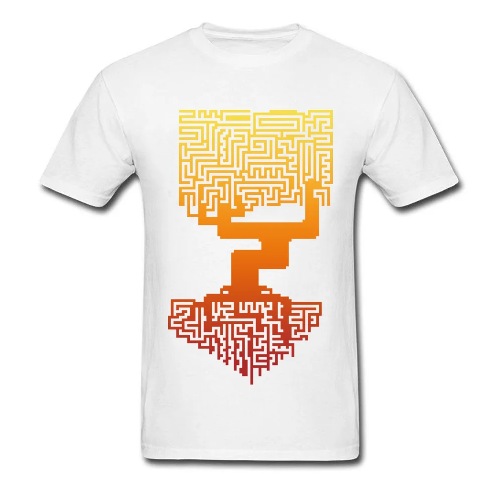 Tree Labyrinth Pure Cotton Summer Tops Shirts Fashion Short Sleeve Men Tshirts Design Summer Fall Tops Shirt Crew Neck Tree Labyrinth white