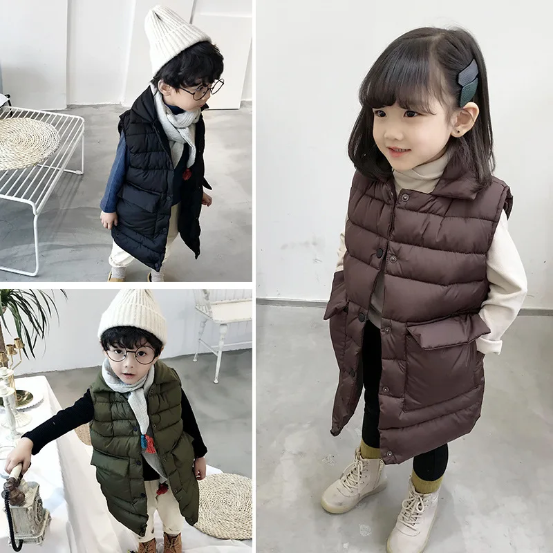 Girls Cotton Vest Boys Outerwear Children Winter Warm Thick Vest Child Hooded Clothing New Coffee Black
Girls Cotton Vest Boys Outerwear Children Winter Warm Thick Vest Child Hooded Clothing New Coffee Black