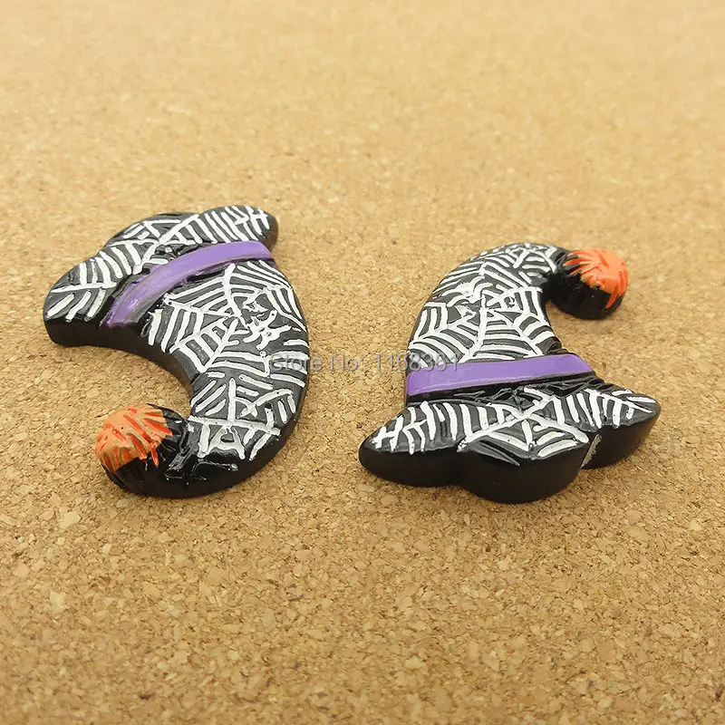 1pcs/lot resin flat back Halloween spider hat 27mm Cabochons Hair Bow Center DIY Christmas decration C118-7