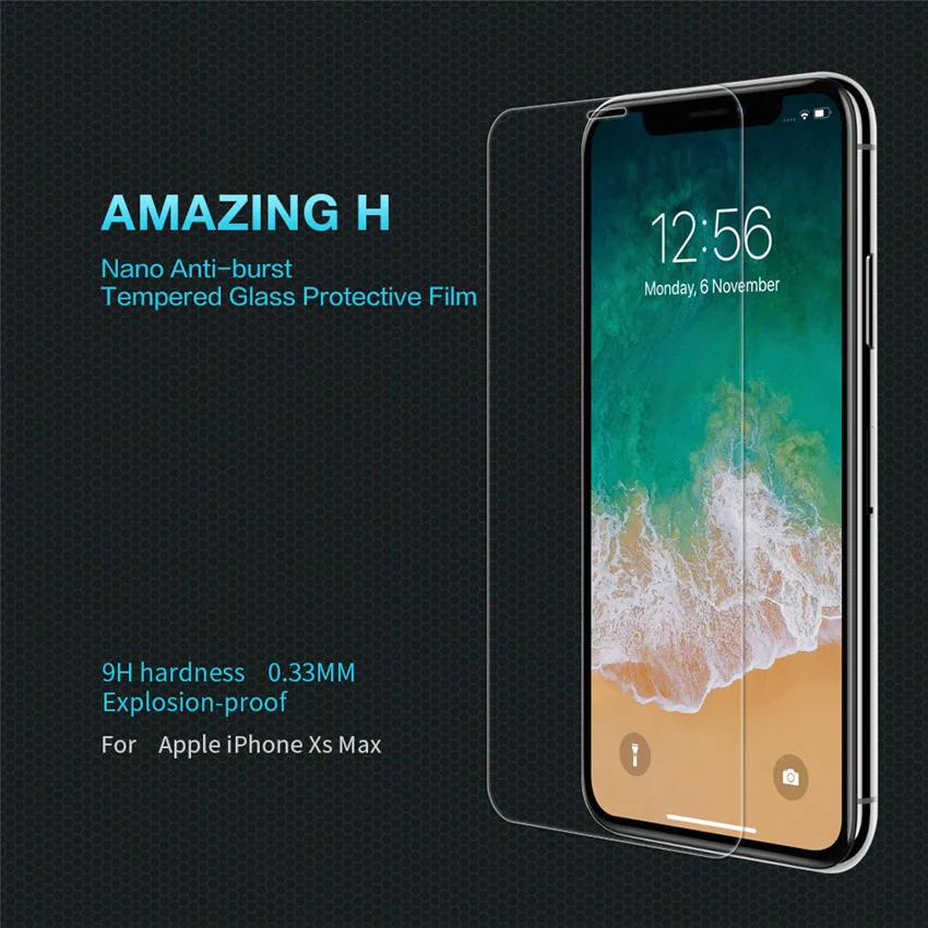 For iPhone XS max Tempered Glass NILLKIN Amazing H Tempered Glass Screen Protector Film Nano-Coated Tempered Film
For iPhone XS max Tempered Glass NILLKIN Amazing H Tempered Glass Screen Protector Film Nano-Coated Tempered Film