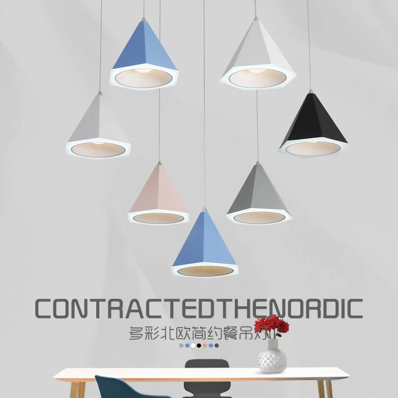 Nordic Macaron rhombus pendant lamp modern minimalist restaurant chandelier dining room bedroom bar lighting 
Nordic Macaron rhombus pendant lamp modern minimalist restaurant chandelier dining room bedroom bar lighting