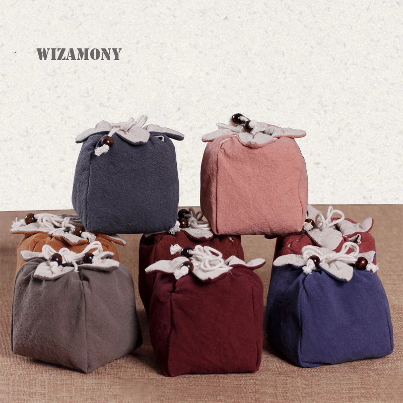 WIZAMONY 9 видов цветов сумки для хранения Teacup Jadeware уплотненный шнур ручной работы из
