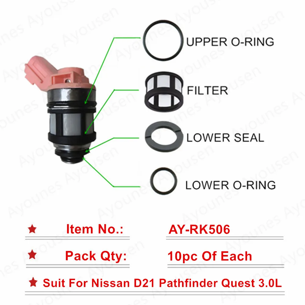 10sets Fuel Injector Repair Kits For Nissan Parts #16600-9S200/JS23-4/16600-88G10/JS20-1 Top Quality Free shipping For AY-RK506
10sets Fuel Injector Repair Kits For Nissan Parts #16600-9S200/JS23-4/16600-88G10/JS20-1 Top Quality Free shipping For AY-RK506