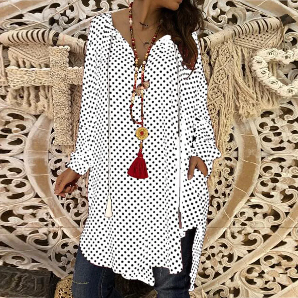 New Fashion Women Sexy Polka Dot Print Dress Casual Loose Long Sleeves V-Neck Mini Dress Large Size Party Dress vestido
New Fashion Women Sexy Polka Dot Print Dress Casual Loose Long Sleeves V-Neck Mini Dress Large Size Party Dress vestido