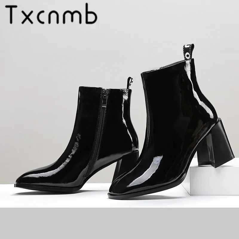 TXCNMB Brand Autumn Ankle Boots Women Genuine Leather Chelsea Booties Shoes Woman Round Toe High Heels Feminina Plus Size
TXCNMB Brand Autumn Ankle Boots Women Genuine Leather Chelsea Booties Shoes Woman Round Toe High Heels Feminina Plus Size