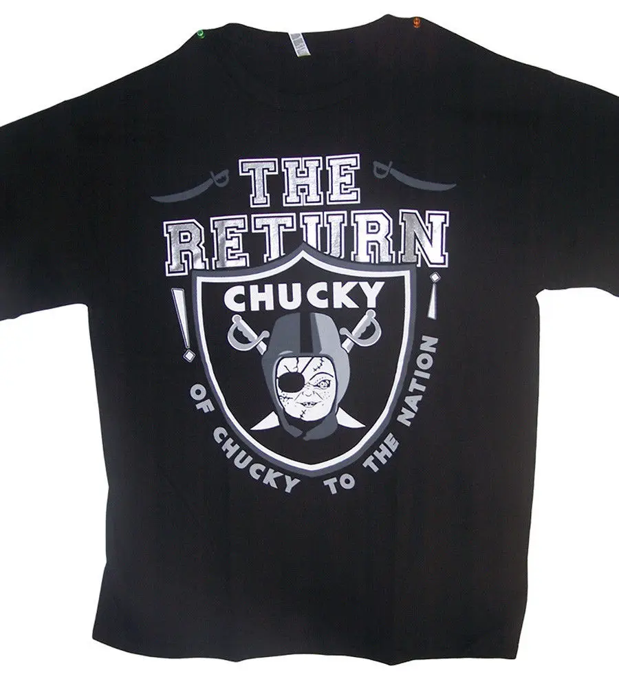 The Return Chucky Nation Raiders US Screen Printed Cotton T-Shirts (SPTS101 ^*) 100% cotton tee shirt, tops wholesale tee
The Return Chucky Nation Raiders US Screen Printed Cotton T-Shirts (SPTS101 ^*) 100% cotton tee shirt, tops wholesale tee