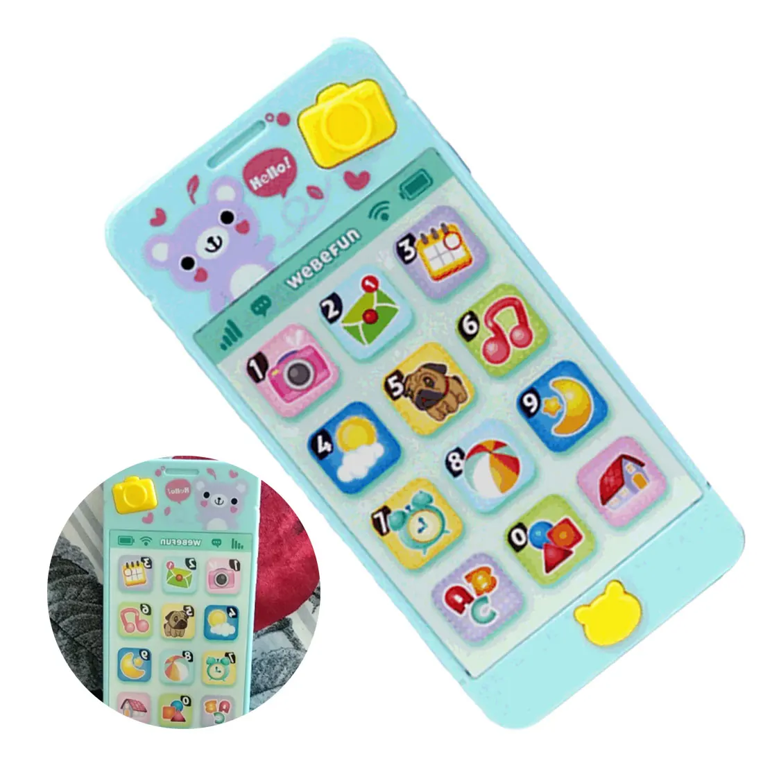 Newborn Baby Rattle Bed Toy Spanish Music Mobile Phone for Kids Cartoon Stroller Education Toy Phone for Kids Singing Music
Newborn Baby Rattle Bed Toy Spanish Music Mobile Phone for Kids Cartoon Stroller Education Toy Phone for Kids Singing Music