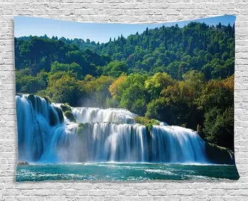 Natural Waterfall Decor Collection Scenic Waterfall on the River and Forest Wild Space Life on Earth PhotoWall Hanging Tapestry
Natural Waterfall Decor Collection Scenic Waterfall on the River and Forest Wild Space Life on Earth PhotoWall Hanging Tapestry