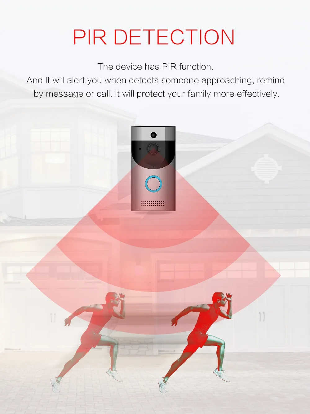 Infrared Night Vision wifi Wireless Security Smart DoorBell Smart Visual Intercom Recording Remote Home Monitoring
Infrared Night Vision wifi Wireless Security Smart DoorBell Smart Visual Intercom Recording Remote Home Monitoring