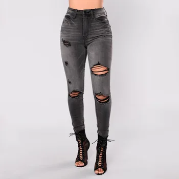 2018 New European American Large Size women's Small Jeans Big Size Elastic Pants Femme Skinny Jeans Ladies Hole Denim Pants W259
2018 New European American Large Size women's Small Jeans Big Size Elastic Pants Femme Skinny Jeans Ladies Hole Denim Pants W259