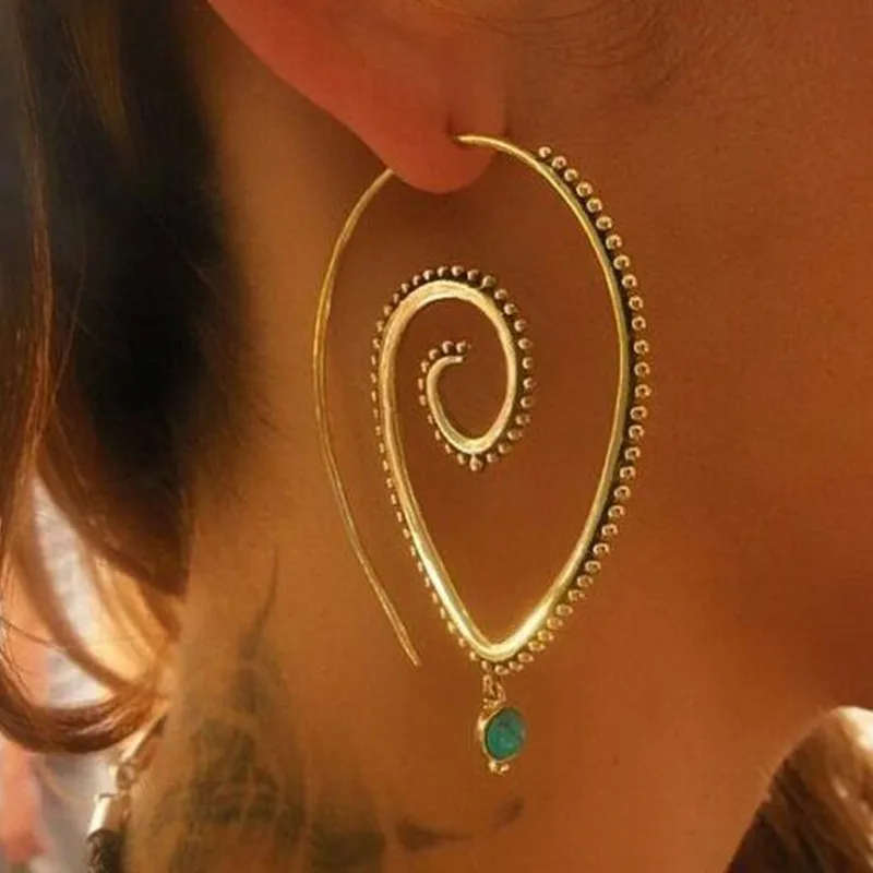 2pc/lot Bohemia Personality Round Spiral fashion Earrings Exaggerated Gold Silver Ear Whirlpool Gear Earrings for Women Jewelry
2pc/lot Bohemia Personality Round Spiral fashion Earrings Exaggerated Gold Silver Ear Whirlpool Gear Earrings for Women Jewelry