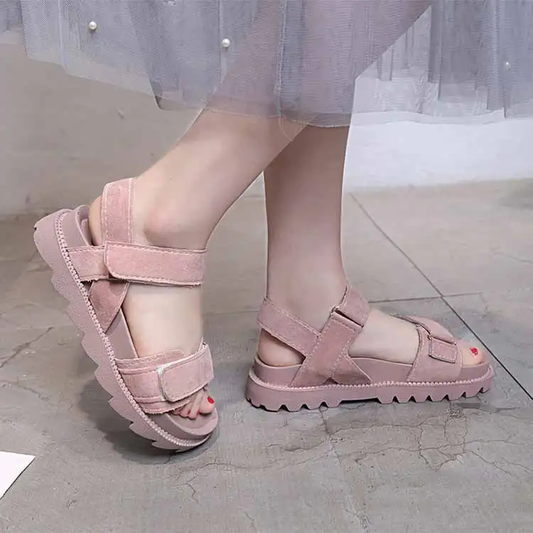 Women shoes adult solid sandals women 2019 fashion med heel height women sandals flat with casual shoes woman sandals female (7)