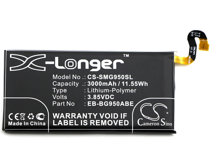 Cameron Sino 3000mAh Battery EB-BG950ABE for Samsung Galaxy S8,SM-G9500,G9508,G9508W,G950D, G950F,G950J,G950N,G950U,G950U1,G950W
Cameron Sino 3000mAh Battery EB-BG950ABE for Samsung Galaxy S8,SM-G9500,G9508,G9508W,G950D, G950F,G950J,G950N,G950U,G950U1,G950W