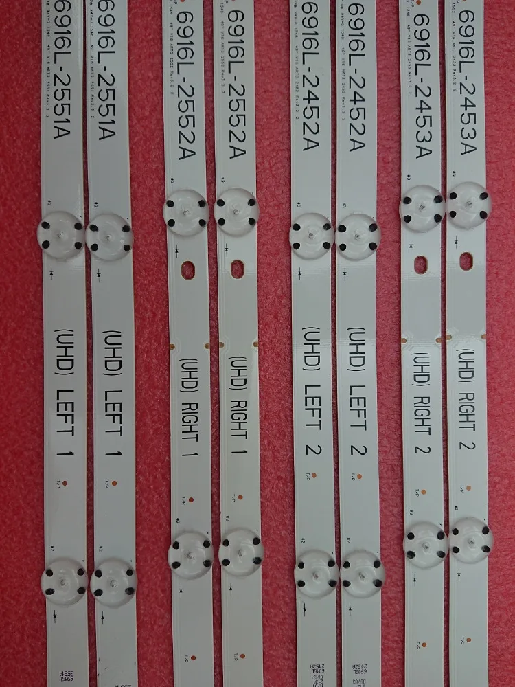 New 10set=80pcs LED backlight bar for 49inch TV LG 49UH6500 6916L-2452A 6916L-2453A 6916L-2551A 6916L-2552A
New 10set=80pcs LED backlight bar for 49inch TV LG 49UH6500 6916L-2452A 6916L-2453A 6916L-2551A 6916L-2552A