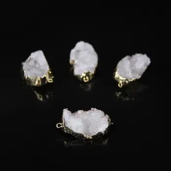 5pcs/lot,Drusy White Quartz geode nugget connector Pendants,golden edge Natural Druzy Geode freeform Slab Charms Necklaces
5pcs/lot,Drusy White Quartz geode nugget connector Pendants,golden edge Natural Druzy Geode freeform Slab Charms Necklaces
