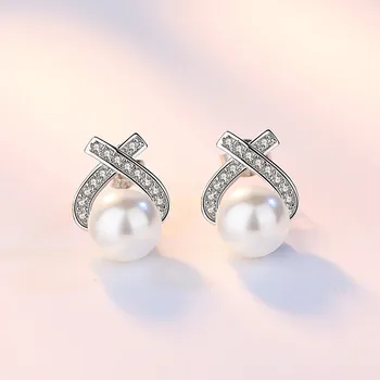 Sweet OL women's silver jewelry simple geometric triangular zircon pearl earrings fashion classic earrings factory direct 8MM
Sweet OL women's silver jewelry simple geometric triangular zircon pearl earrings fashion classic earrings factory direct 8MM