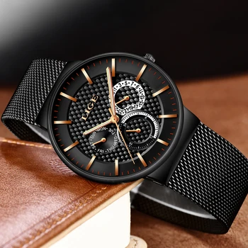 LIGE Luxury Brand casual Watches Men Simple Business Quartz Watch Man Mesh strap Date Fashion Black Clock relogio masculino+
LIGE Luxury Brand casual Watches Men Simple Business Quartz Watch Man Mesh strap Date Fashion Black Clock relogio masculino+