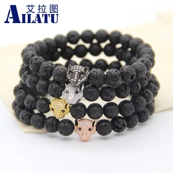 Ailatu 8mm Black Energy Lava Stone Beads with Cubic Zirconia Leopard Bracelet Men Jewelry
Ailatu 8mm Black Energy Lava Stone Beads with Cubic Zirconia Leopard Bracelet Men Jewelry