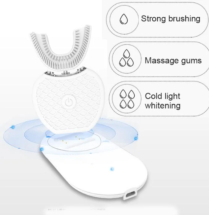 2pcs 360 Degrees Intelligent Automatic Sonic Electric Toothbrush U Type Tooth Brush USB Charging Tooth Whitening Blue Light
2pcs 360 Degrees Intelligent Automatic Sonic Electric Toothbrush U Type Tooth Brush USB Charging Tooth Whitening Blue Light