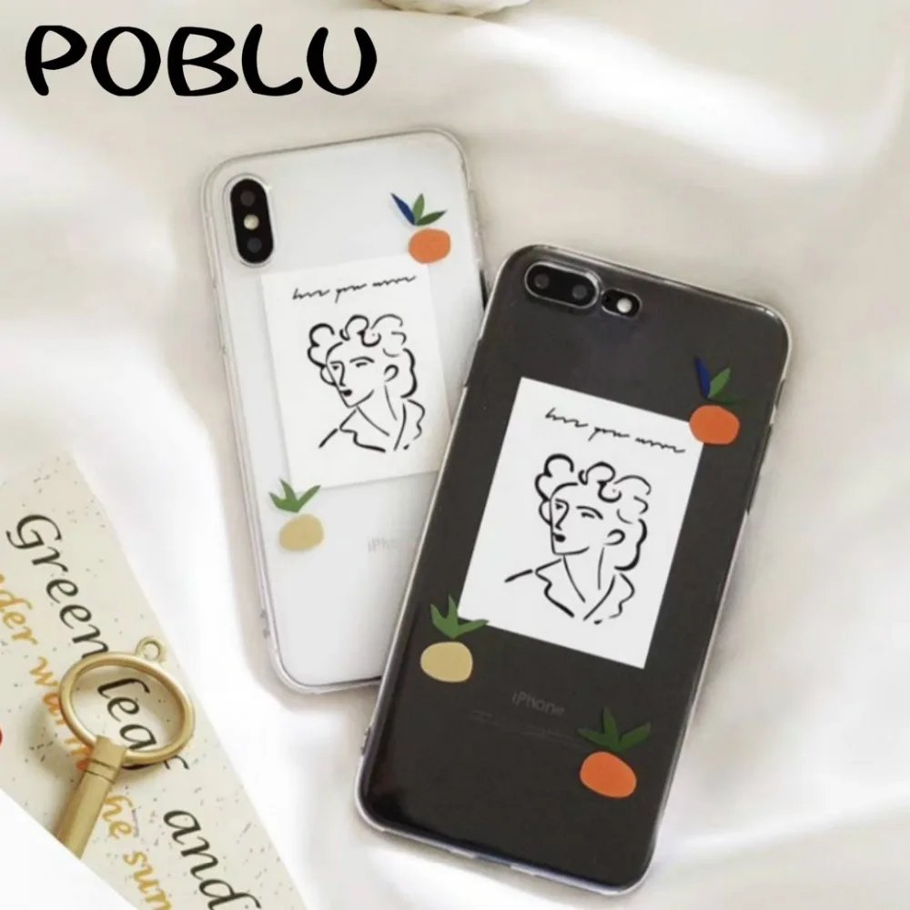POBLU Fashion Illustration Portrait Case For iphone XR XS Max Orange Transparent TPU Soft Back Phone Cover For iphone 6s 7 8Plus
POBLU Fashion Illustration Portrait Case For iphone XR XS Max Orange Transparent TPU Soft Back Phone Cover For iphone 6s 7 8Plus