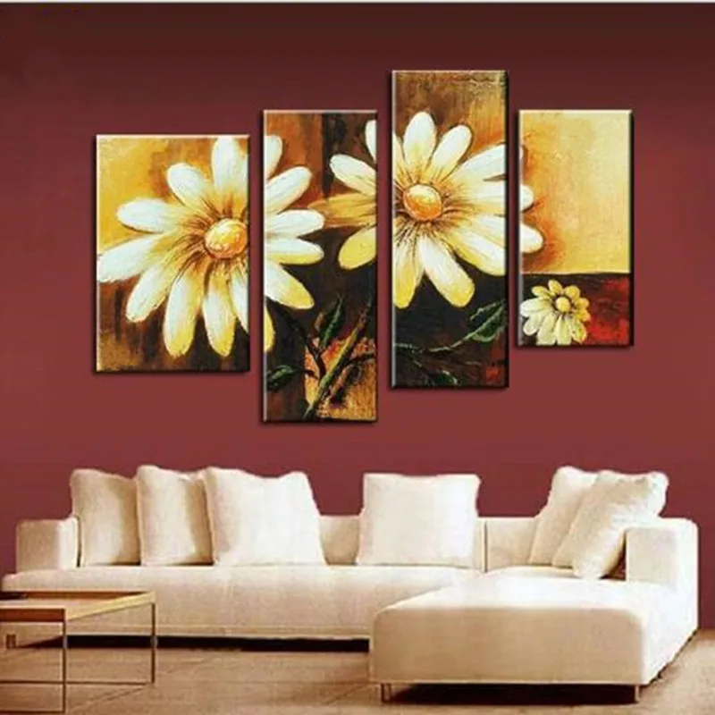 Handpainted Abstract Sunflower Oil Painting on Canvas Modern Home Decor Office Wall Art 4 Panel Pictures Large Floral Paintings
Handpainted Abstract Sunflower Oil Painting on Canvas Modern Home Decor Office Wall Art 4 Panel Pictures Large Floral Paintings