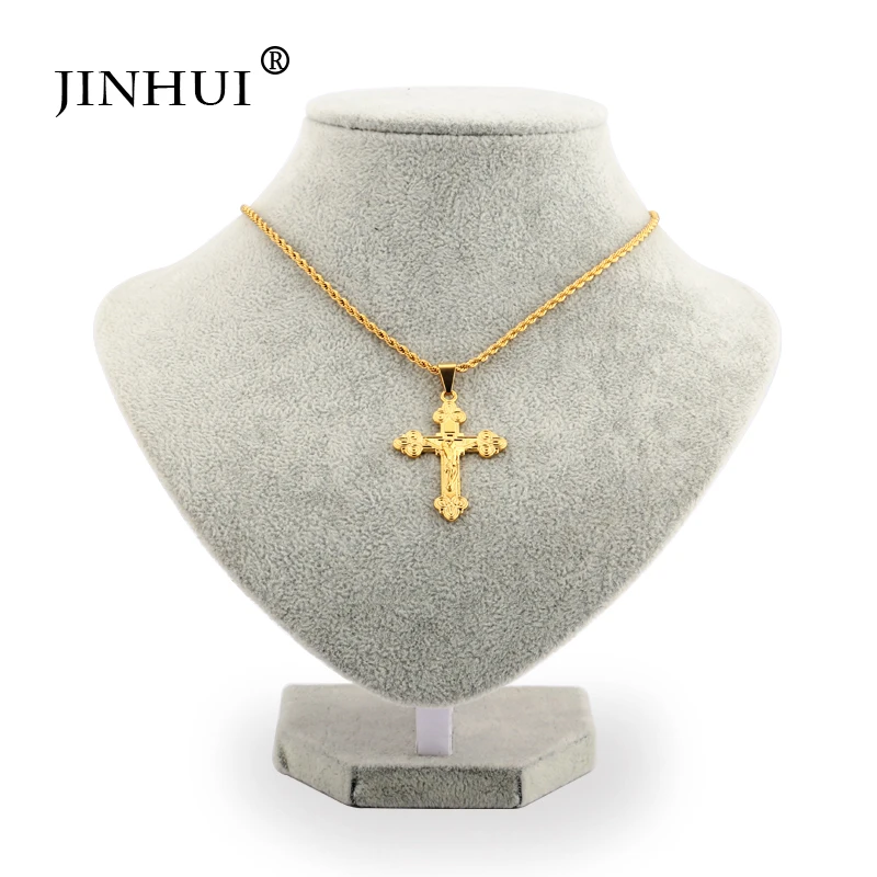JIN HUI 2019 New Fashion jewelry Gold Color crucifix Jesus Religious Cross Necklaces Pendant for Women/Men Christian Jews
JIN HUI 2019 New Fashion jewelry Gold Color crucifix Jesus Religious Cross Necklaces Pendant for Women/Men Christian Jews