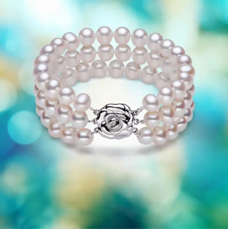 FREE SHIPPING HOT sell new Style >>>> 3 rows AAA 7-8mm white akoya round pearl bracelets silver Rose clasp
FREE SHIPPING HOT sell new Style >>>> 3 rows AAA 7-8mm white akoya round pearl bracelets silver Rose clasp