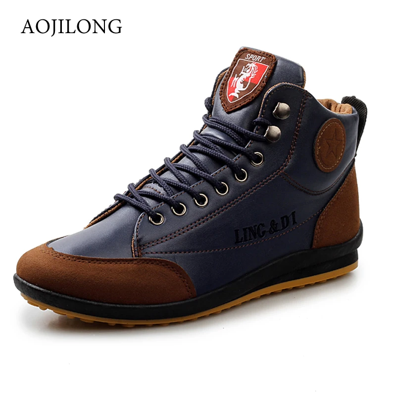 New 2018 Men Leather Boots Fashion Hiking Shoes Autumn Winter Warm Cotton Brand Ankle Boots Lace Up Men Shoes Footwear
New 2018 Men Leather Boots Fashion Hiking Shoes Autumn Winter Warm Cotton Brand Ankle Boots Lace Up Men Shoes Footwear