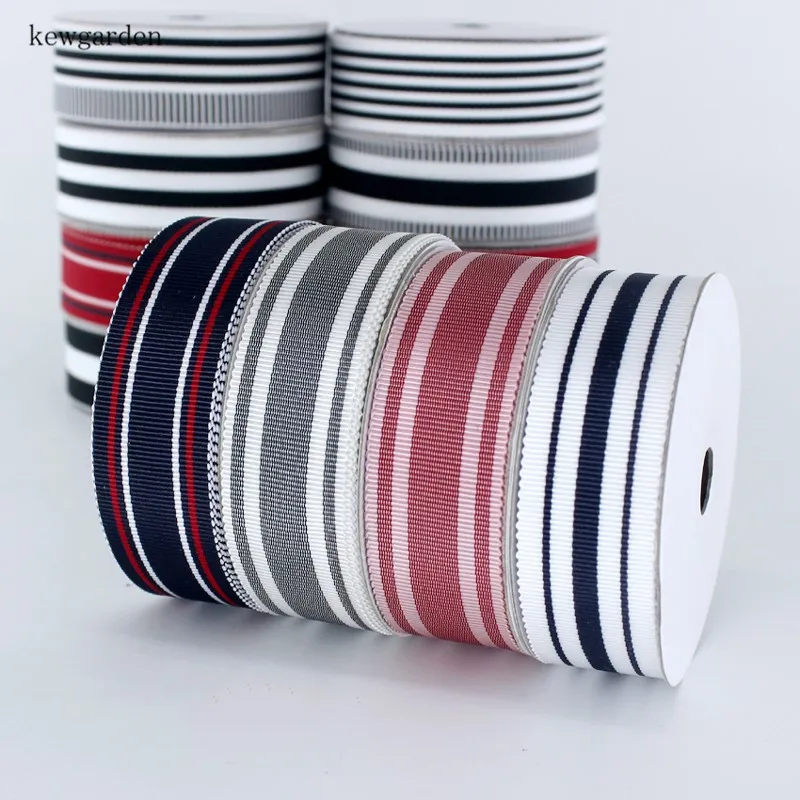 

Kewgarden Wavy Edge Stripe Grosgrain Ribbons 1" 25mm Handmade Tape DIY Bowknot Satin Ribbon Garment Accessories 10 Yard / lot