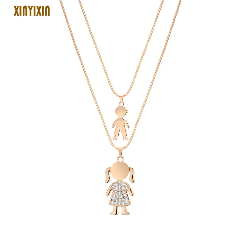 Gold Boy and Girl Pendant Necklace for Women Lovely Silver Crystal Choker Necklaces Two Pieces 2019 Fashion Jewelry Mother Gift
Gold Boy and Girl Pendant Necklace for Women Lovely Silver Crystal Choker Necklaces Two Pieces 2019 Fashion Jewelry Mother Gift