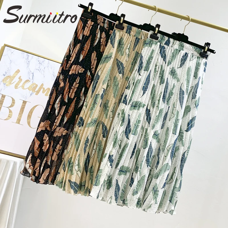 Surmiitro Chiffon Pleated Long Maxi Summer Skirt Women Fashion High Waist Leaf Print A-line Sun School Skirt Female
Surmiitro Chiffon Pleated Long Maxi Summer Skirt Women Fashion High Waist Leaf Print A-line Sun School Skirt Female