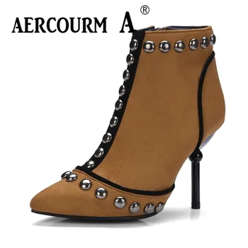 Aercourm A 2018 Women Mixed Colors Rivet Ankle Boots Lady Black Shoes Flock Winter Boots Short Plush Zipper Casual Martin Boots
Aercourm A 2018 Women Mixed Colors Rivet Ankle Boots Lady Black Shoes Flock Winter Boots Short Plush Zipper Casual Martin Boots