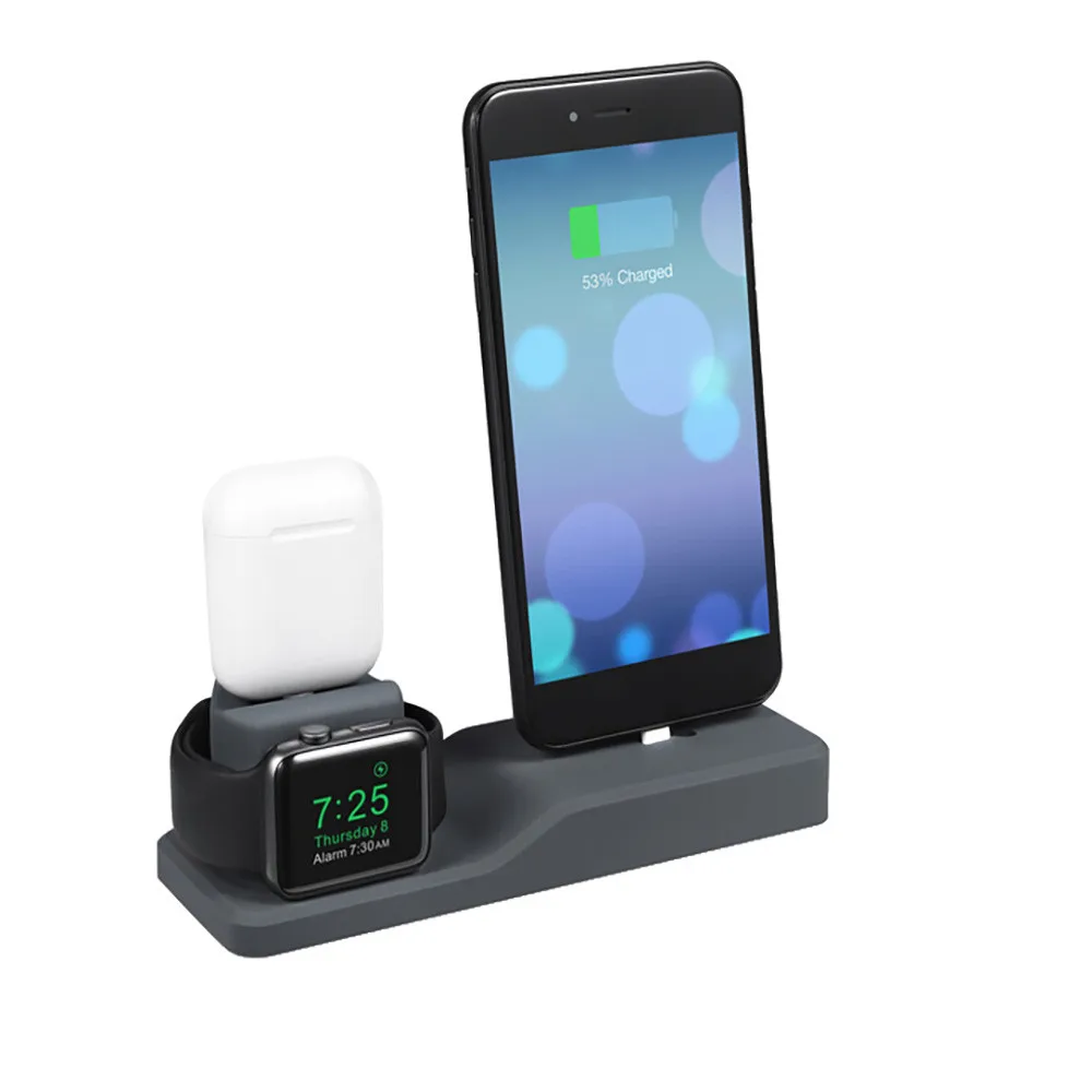 3 In 1 Premium Silicone Charger Dock Station Holder For iPhone/AirPods/AppleWatch O.26
3 In 1 Premium Silicone Charger Dock Station Holder For iPhone/AirPods/AppleWatch O.26