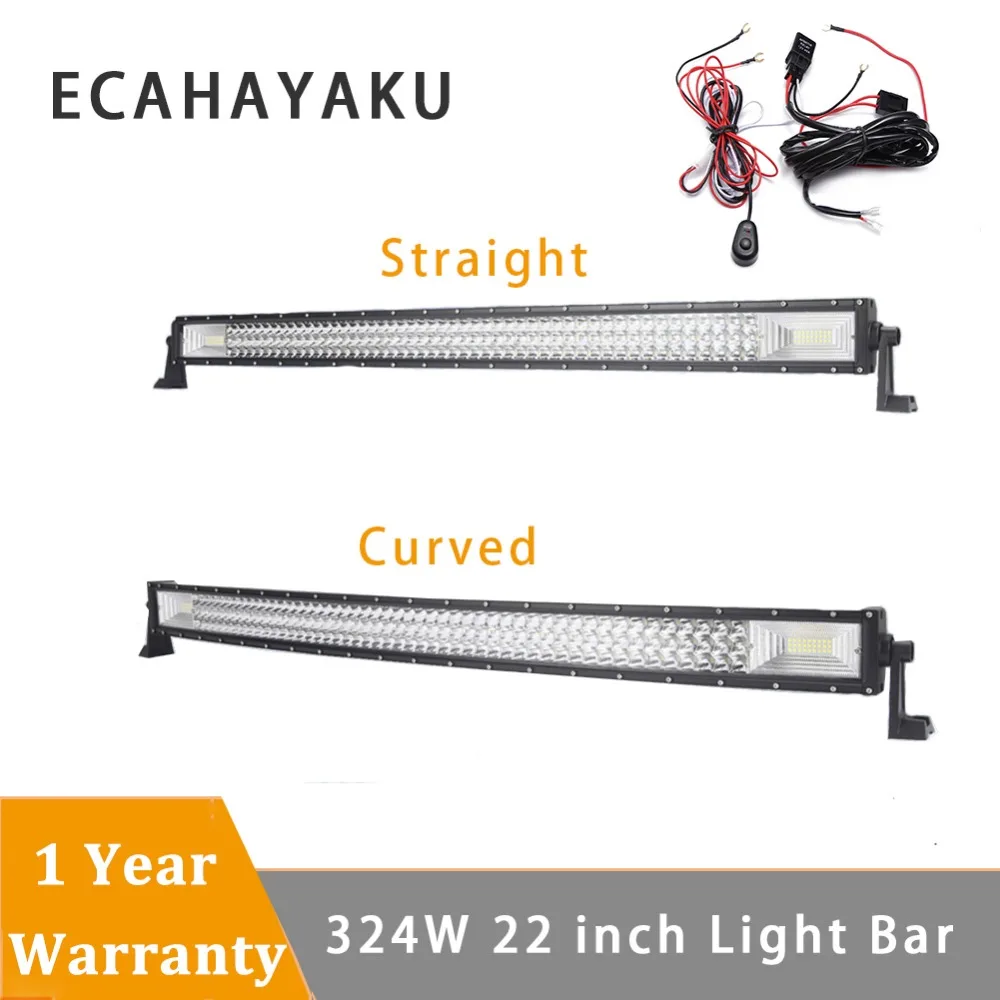 ECAHAYAKU 22 Inch 324w LED Light Bar +1x 2m wiring harness Straight Curved Work Light Fit 4x4 Truck ATV SUV Trailer Car Off road
ECAHAYAKU 22 Inch 324w LED Light Bar +1x 2m wiring harness Straight Curved Work Light Fit 4x4 Truck ATV SUV Trailer Car Off road