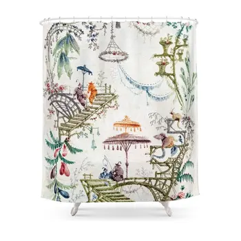 Enchanted Forest Chinoiserie Shower Curtain Set Waterproof Fabric Bath Curtain For Bathroom With Non-slip Floor Mat
Enchanted Forest Chinoiserie Shower Curtain Set Waterproof Fabric Bath Curtain For Bathroom With Non-slip Floor Mat