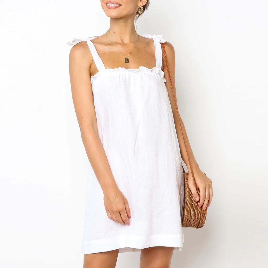 Mini Dresse 2019 New Women Fashion Sexy Womens Fashion Ladies Solid Color Sleeveless Fold Casual Summer Dress
Mini Dresse 2019 New Women Fashion Sexy Womens Fashion Ladies Solid Color Sleeveless Fold Casual Summer Dress