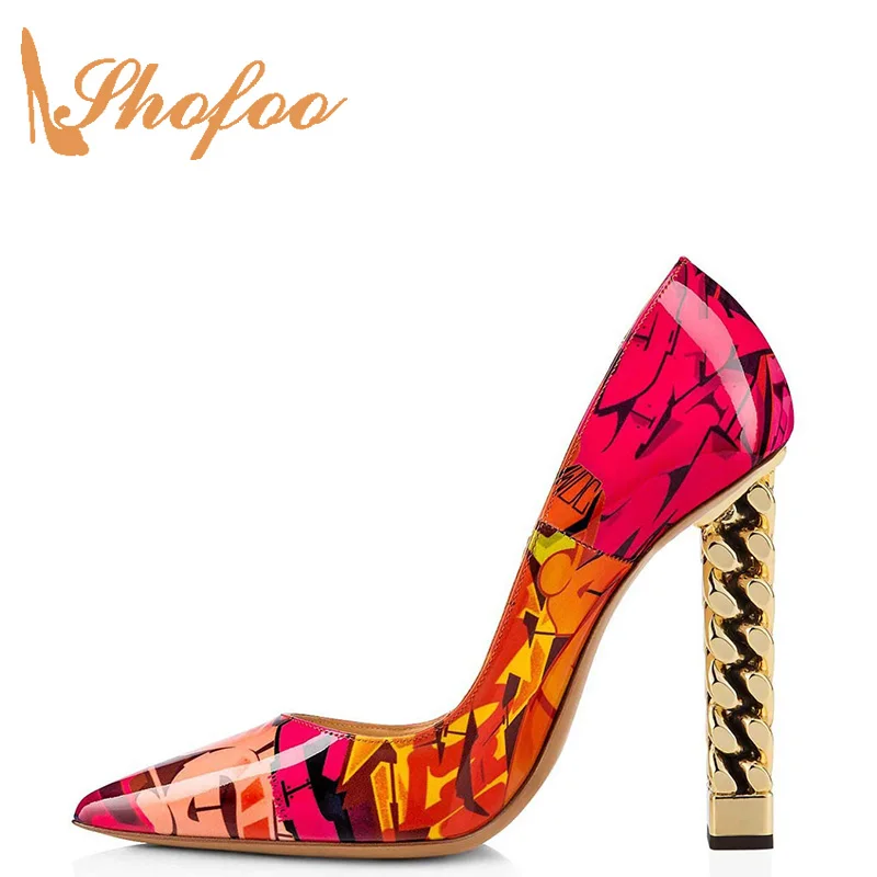 Multicolor Red Gold Chain High Block Heels Women's Pumps Trendy 2021 New Arrival Sexy Office Party Shoes For Ladies Size 45 46
Multicolor Red Gold Chain High Block Heels Women's Pumps Trendy 2021 New Arrival Sexy Office Party Shoes For Ladies Size 45 46