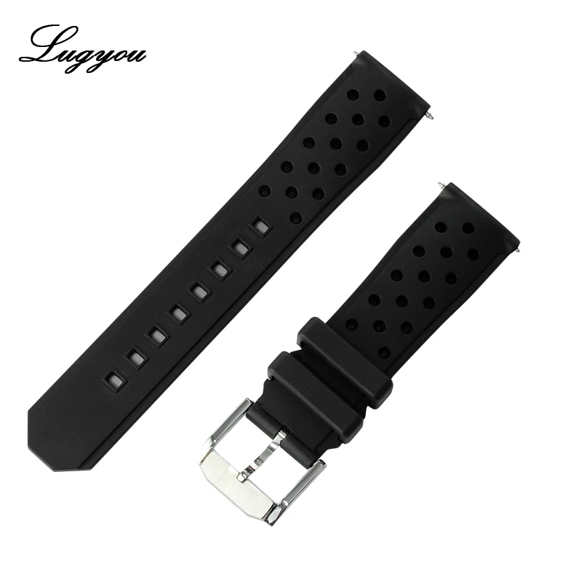LUGYOU Watch Parts Fluorine Rubber Strap Waterproof Flat End 20mm stainless Steel Brushed Buckle Black High Flexibility
LUGYOU Watch Parts Fluorine Rubber Strap Waterproof Flat End 20mm stainless Steel Brushed Buckle Black High Flexibility