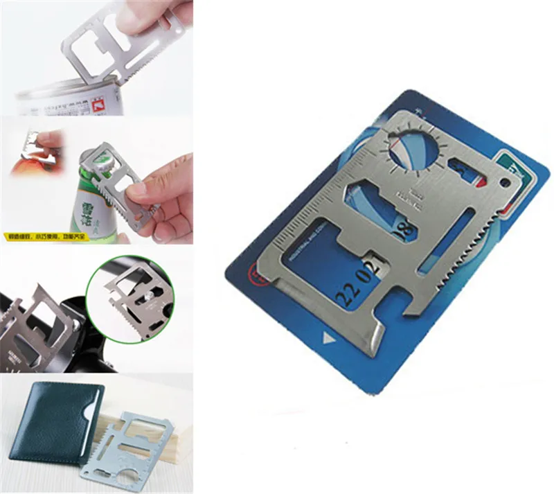 

pocket tool multifunction Knife credit edc outdoor bottle survive gear card multi multipurpose gadget camp opener wallet kit