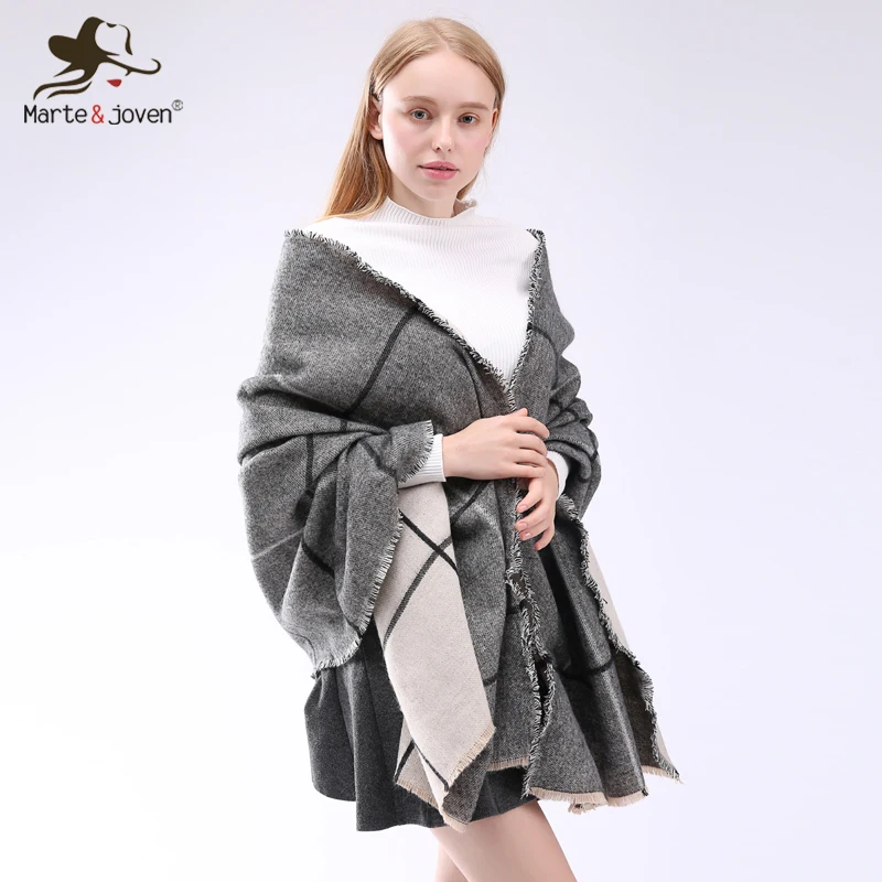 Marte&Joven Classic Big Plaid Thicken Warm Women Scarves Pashmina Imitation Cashmere Blends Large Size Winter Blanket Za Scarf
Marte&Joven Classic Big Plaid Thicken Warm Women Scarves Pashmina Imitation Cashmere Blends Large Size Winter Blanket Za Scarf