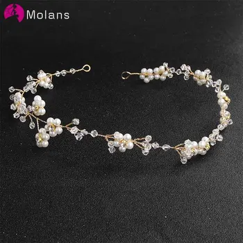 MOLANS Delicate Pearls Floral Water Drill Hairbands for Bridal Hair Ornament Handmade Alloy Twisted Beading Headband for Wedding
MOLANS Delicate Pearls Floral Water Drill Hairbands for Bridal Hair Ornament Handmade Alloy Twisted Beading Headband for Wedding