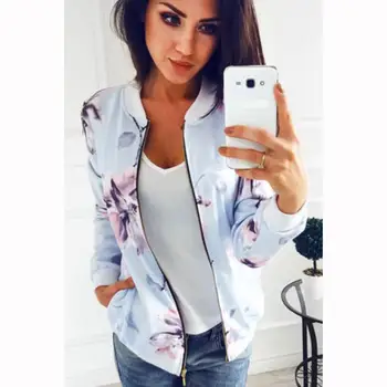 Women Round Neck Jacket Long Sleeve Lady Outwear Coat Zip Casual Print Flower Baseball Jacket WS2030E
Women Round Neck Jacket Long Sleeve Lady Outwear Coat Zip Casual Print Flower Baseball Jacket WS2030E