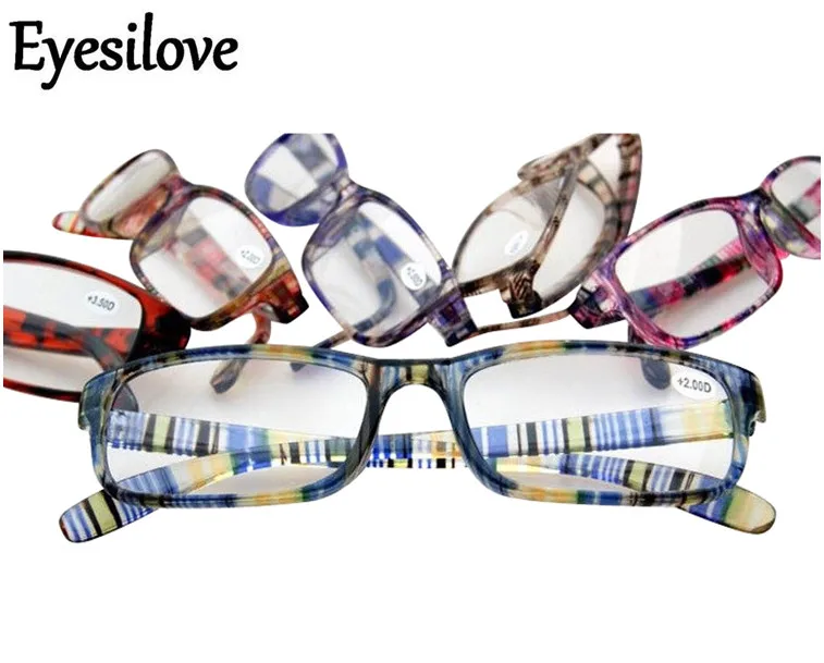 Модные цветные очки для чтения Eyesilove женщин и мужчин ультра легкие линзы с